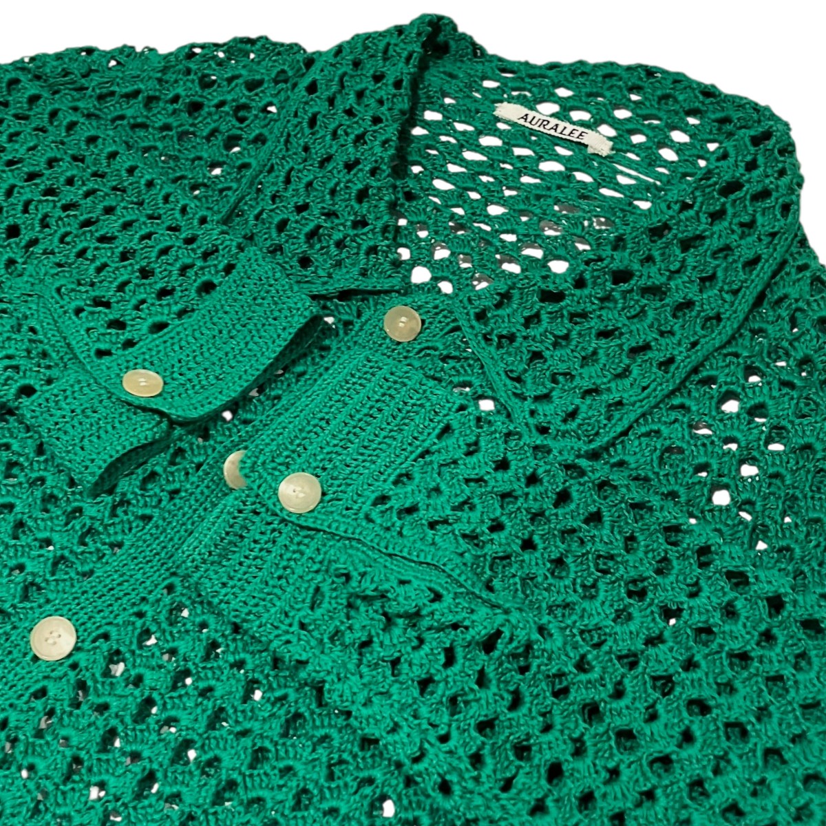 AURALEE 【HAND CROCHET COTTON KNIT SHIRTS】ニットシャツA22SS02KB 古着・中古-6枚目のアイテム画像