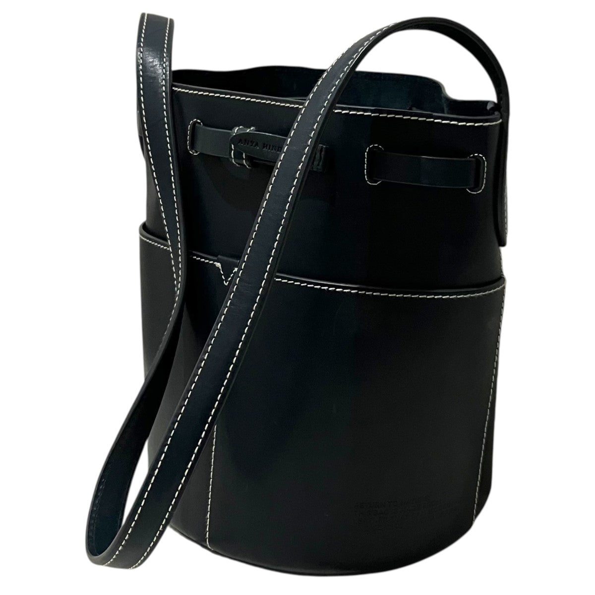 ANYA HINDMARCH 【RETURN TO NATURE BUCKET BAG SMALL IN MARINE COMPOSTABLE LEATHER】バケットバッグ172455 古着・中古-1枚目のアイテム画像
