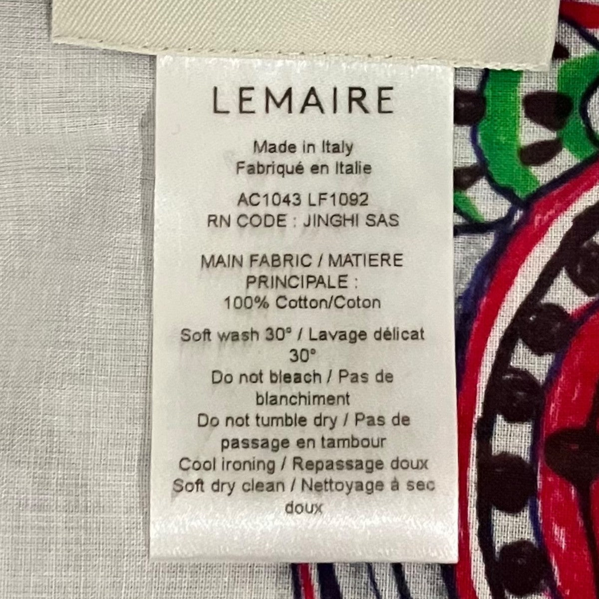 LEMAIRE 【ANGKASAPRA LARGE BANDANA】スカーフAC1043 LF1092 古着・中古-7枚目のアイテム画像