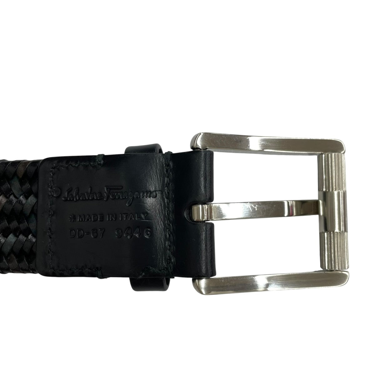 Salvatore Ferragamo 編み込みレザーベルトDD-67 9446 古着・中古-3枚目のアイテム画像