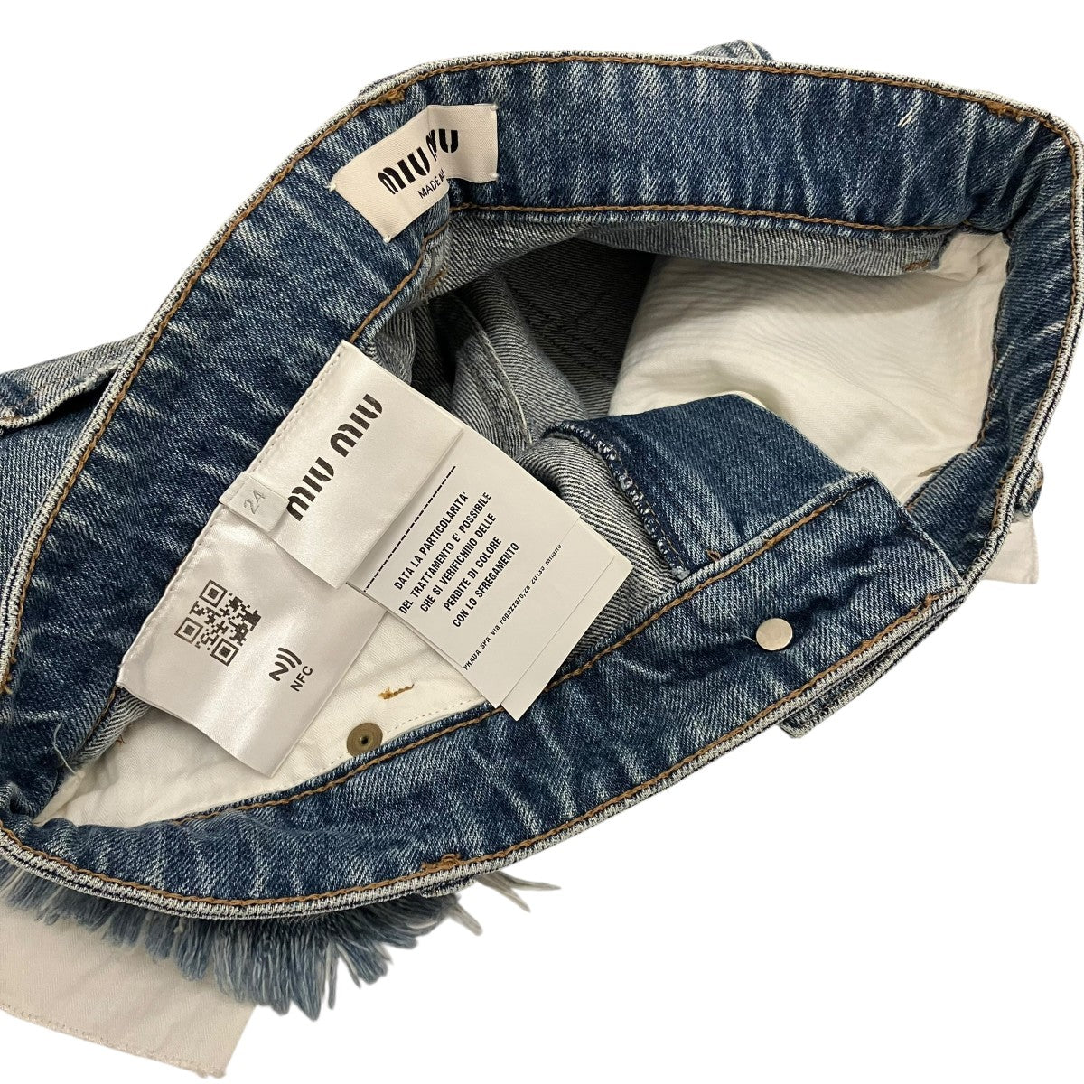 MIU MIU デニムショートパンツGWP434 古着・中古-6枚目のアイテム画像