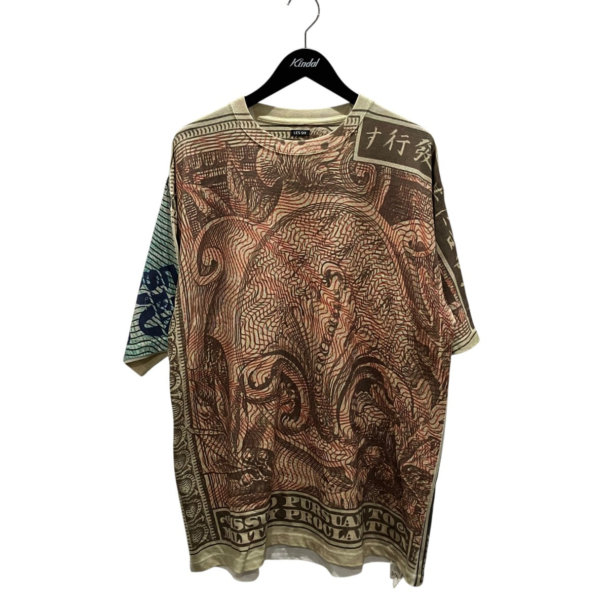 LES SIX 【GREED TEE】総柄Tシャツtjugo-atta-6-gst 古着・中古-1枚目のアイテム画像