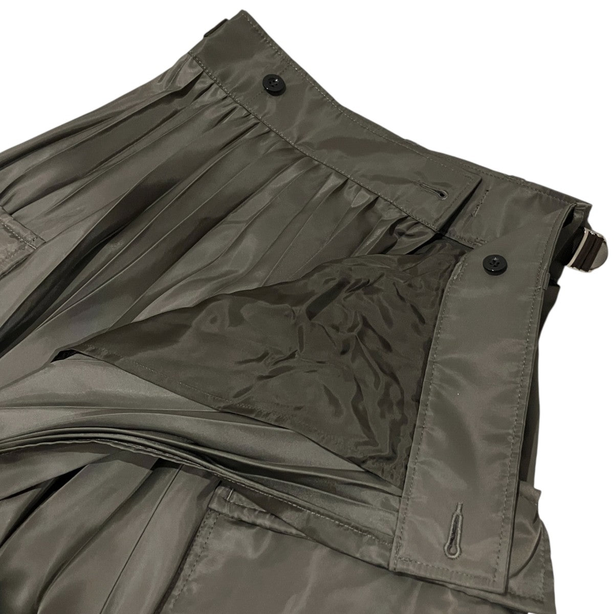 【Nylon Twill Skirt】ミリタリープリーツスカートSCW-206