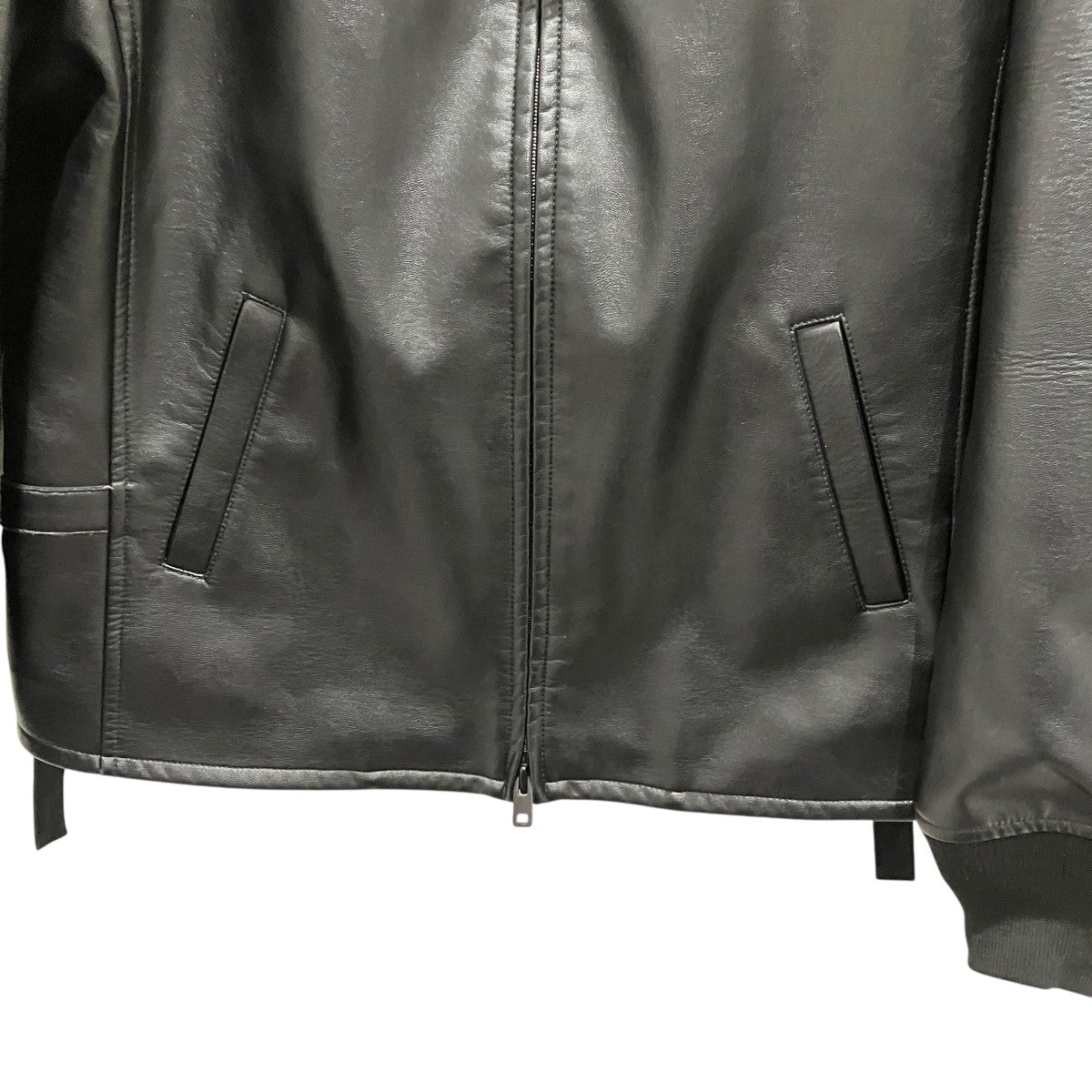 【PLEATHER BOMBER JACKET】フェイクレザージャケットJD9795