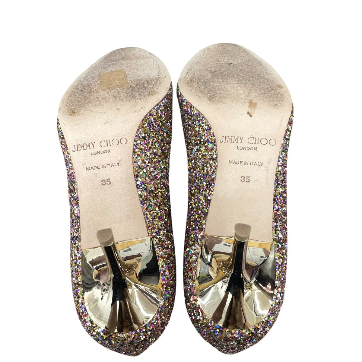 JIMMY CHOO グリッターヒールサンダル 古着・中古-6枚目のアイテム画像
