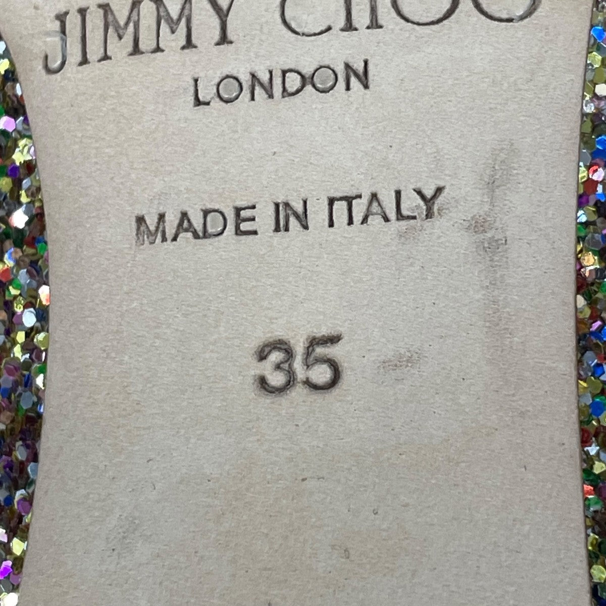JIMMY CHOO グリッターヒールサンダル 古着・中古-8枚目のアイテム画像