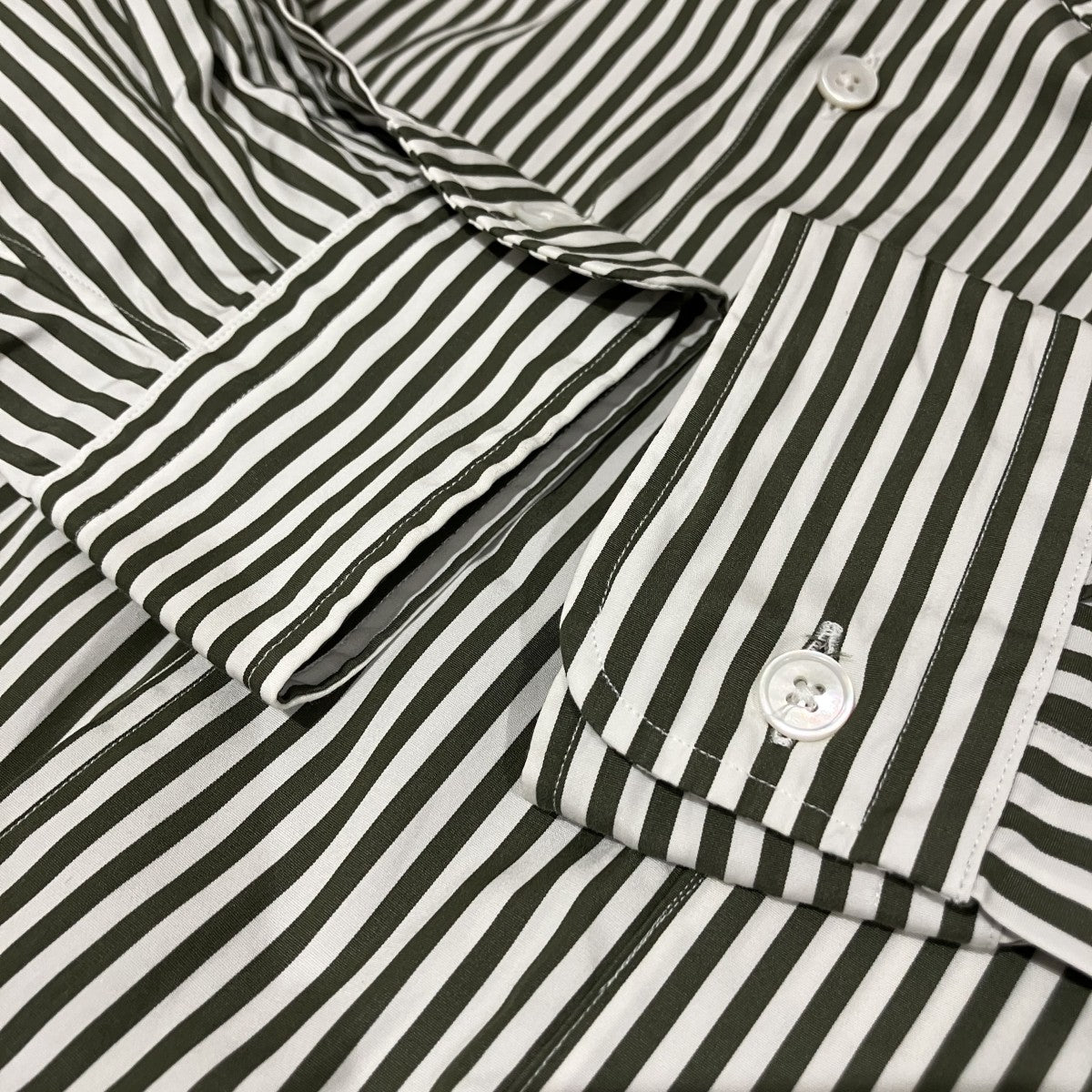 BALLOON SLEEVE REGULAR COLLAR SHIRTストライプシャツ1211-250-7353