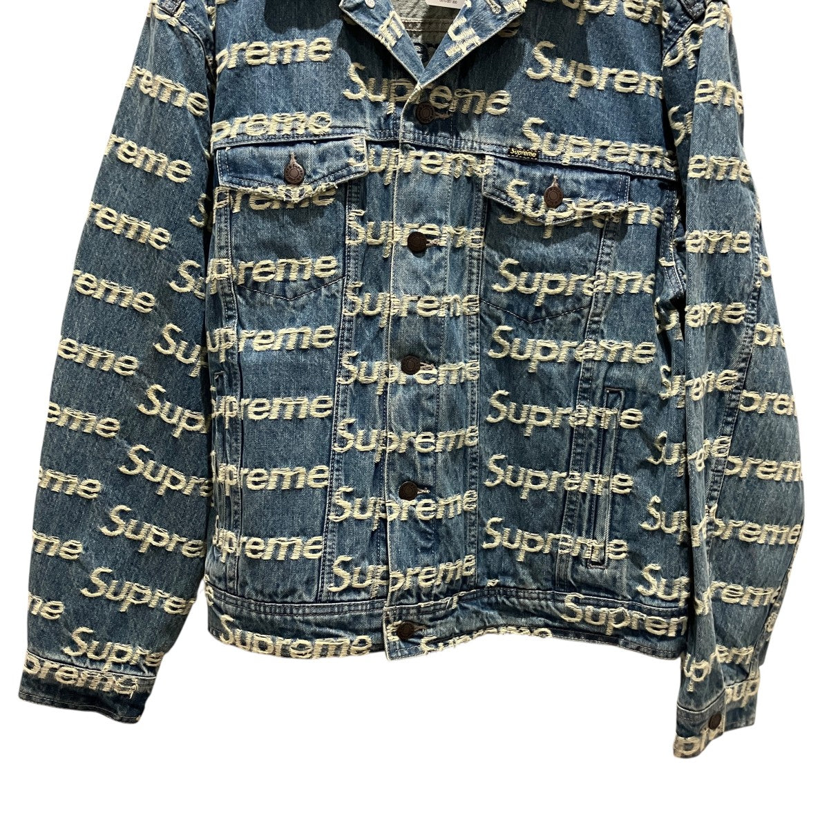 Frayed Logos Denim Trucker Jacketフレイドロゴデニムジャケット