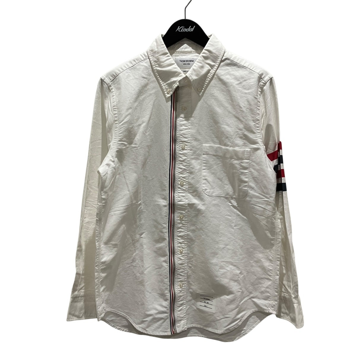 Thom Browne 【White Oxford Zip-Front 4-Bar Shirts】ジップアップシャツMWL275A-03143960 古着・中古-1枚目のアイテム画像
