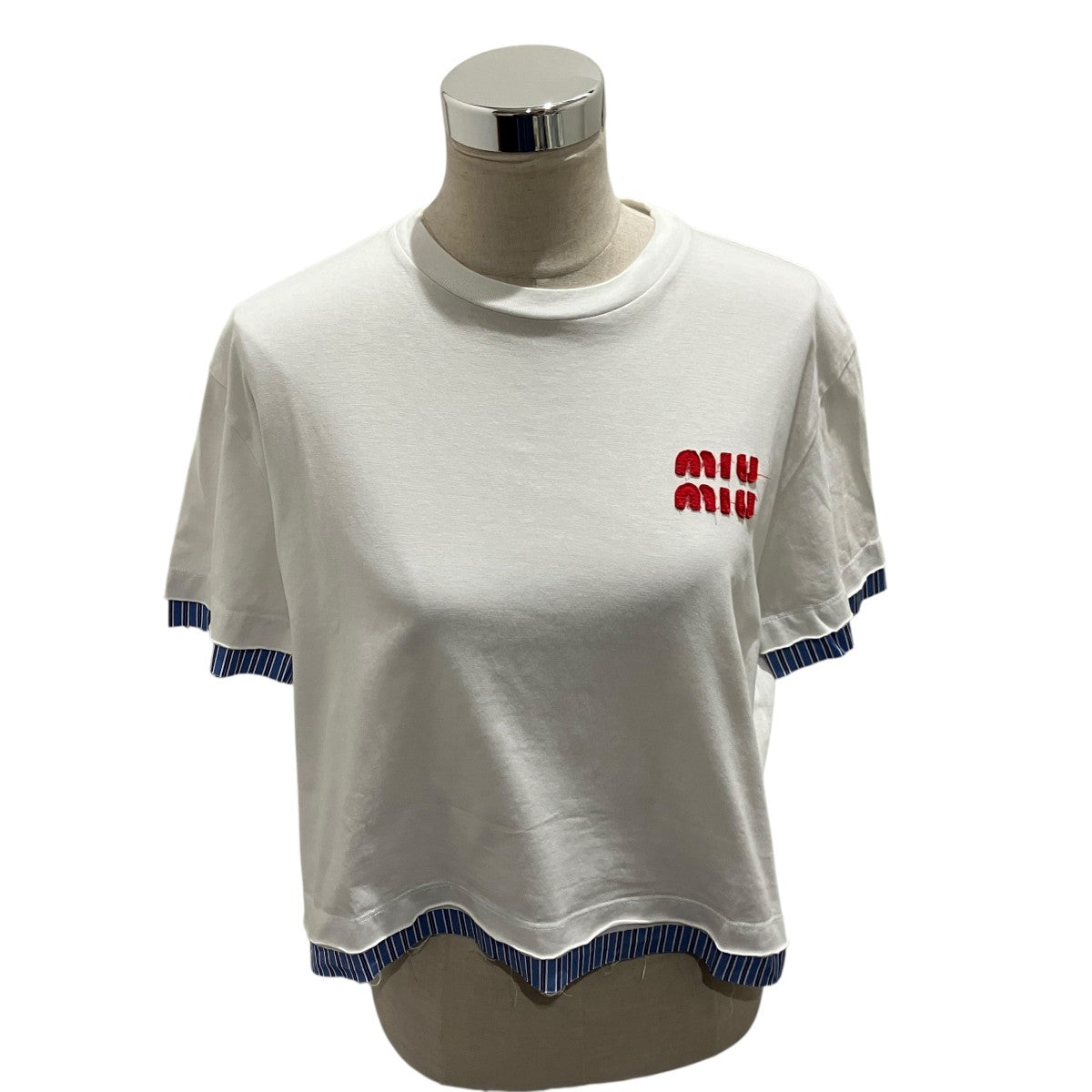 MIU MIU 半袖クロップドロゴTシャツMJN414 古着・中古-1枚目のアイテム画像