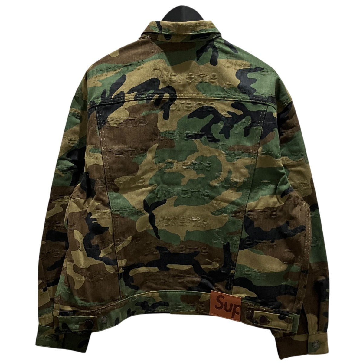 【JACQARED LOGOS DENIM TRUCKER JACKET】デニムジャケット