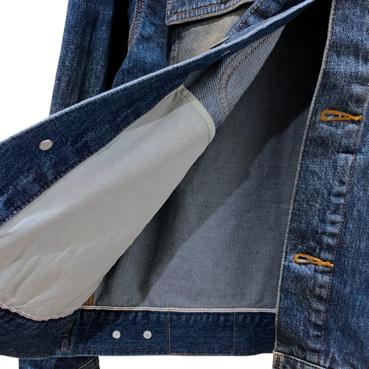 25AW【DISTRESSED SELVEDGE TRUCKER JACKET WASHED INDIGO】デニムジャケット