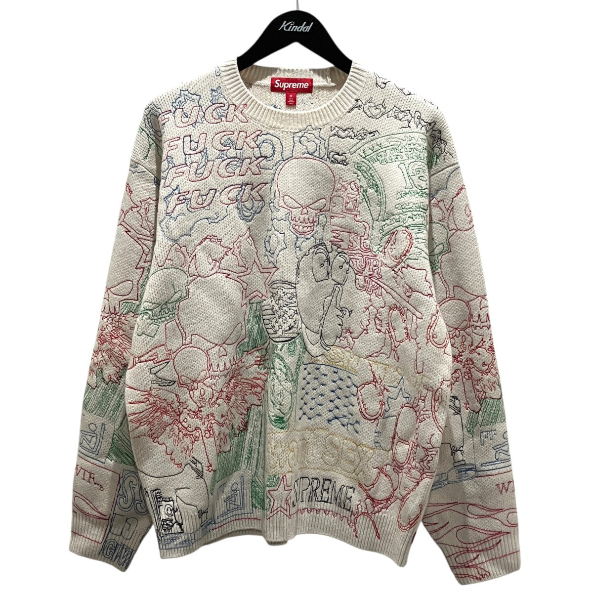 26SS【collage embroidered sweater】クルーネックニット