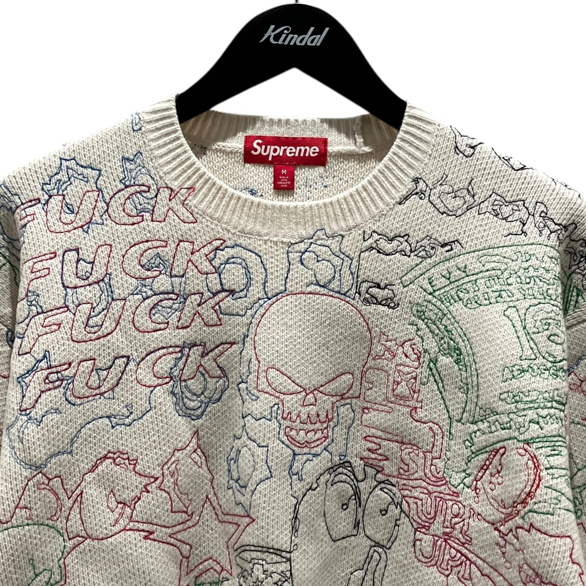 26SS【collage embroidered sweater】クルーネックニット