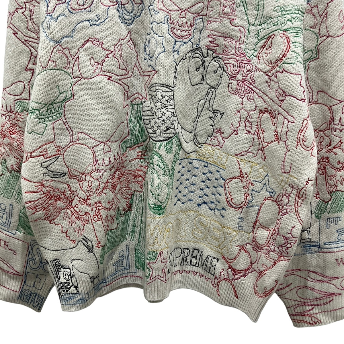 26SS【collage embroidered sweater】クルーネックニット