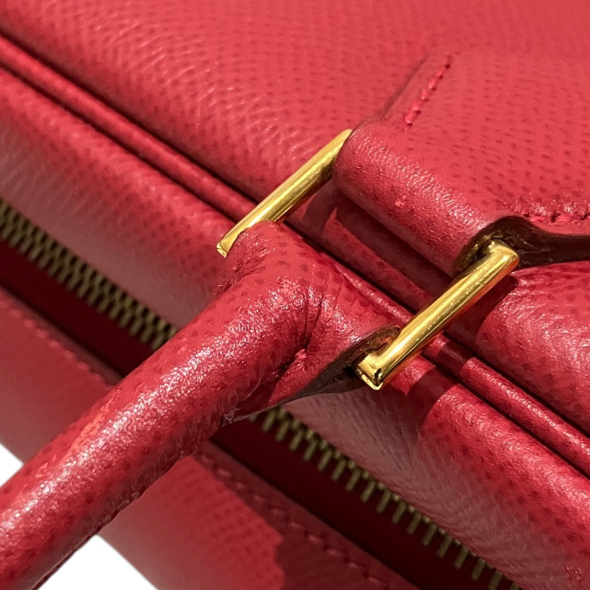 HERMES(エルメス) 2002年【プリュム32】レザーボストンバッグ レッド