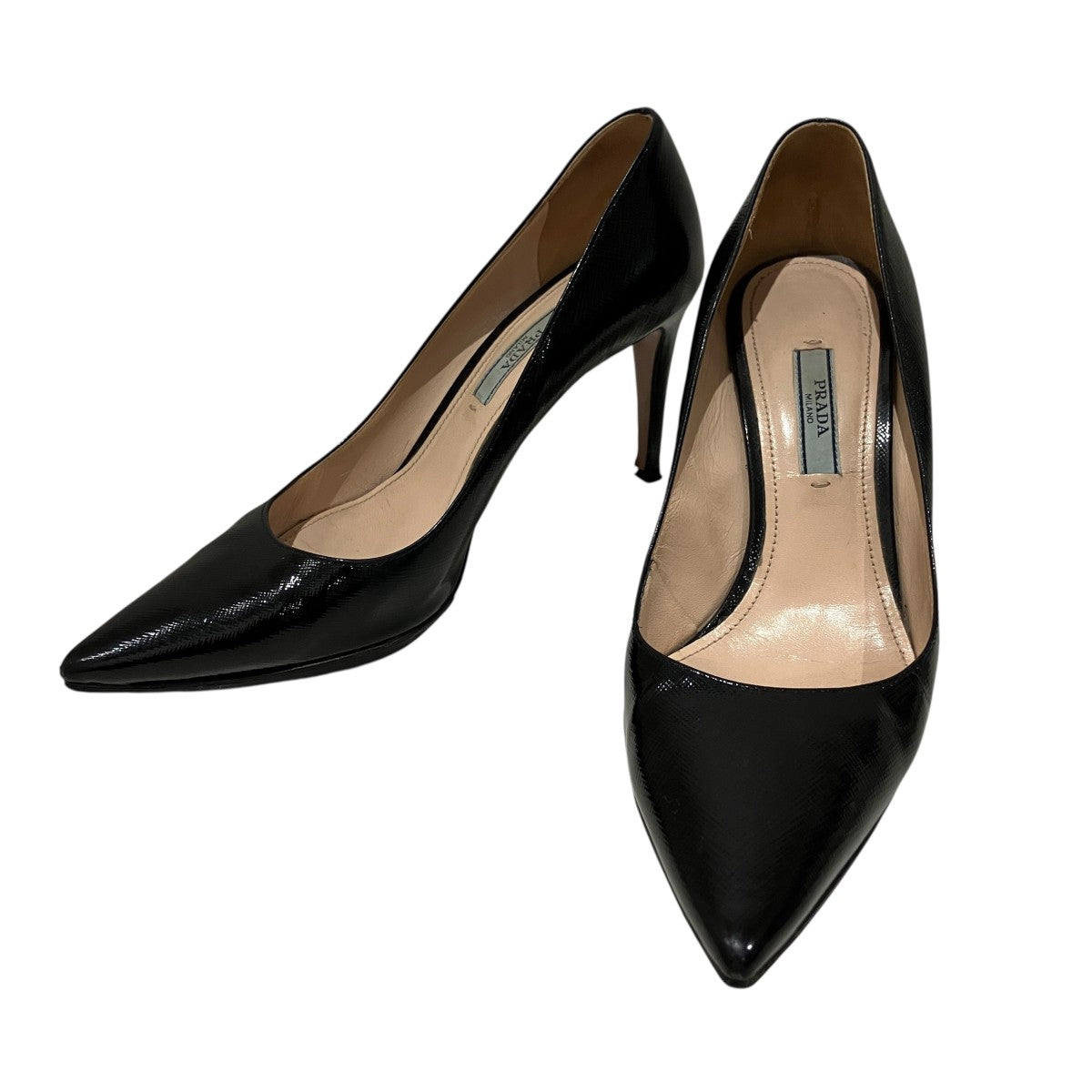 PRADA プラダ パンプス ブラック レザー ヒール PRADA(プラダ) サフィアーノレザーヒールパンプス ブラック サイズ 38