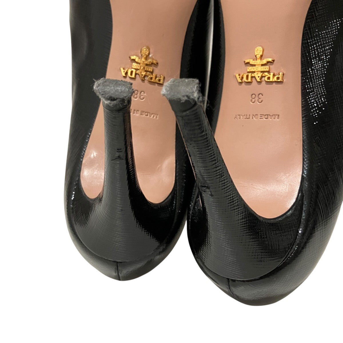 PRADA(プラダ) サフィアーノレザーヒールパンプス ブラック サイズ 38
