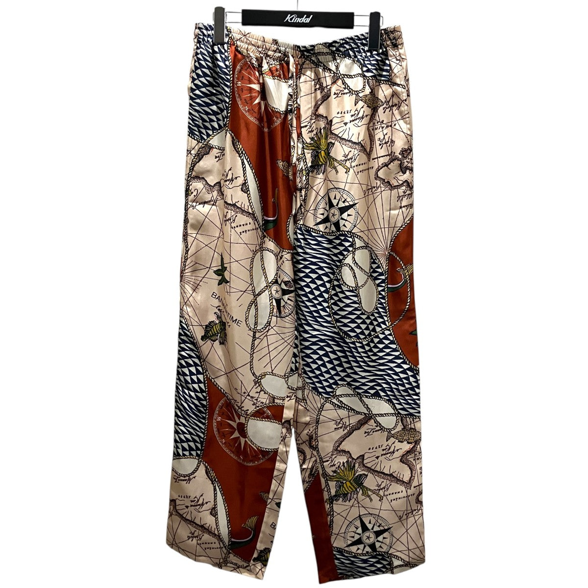 【EASY PANT HAWAIITIME NAVY RED】シルクイージーパンツ