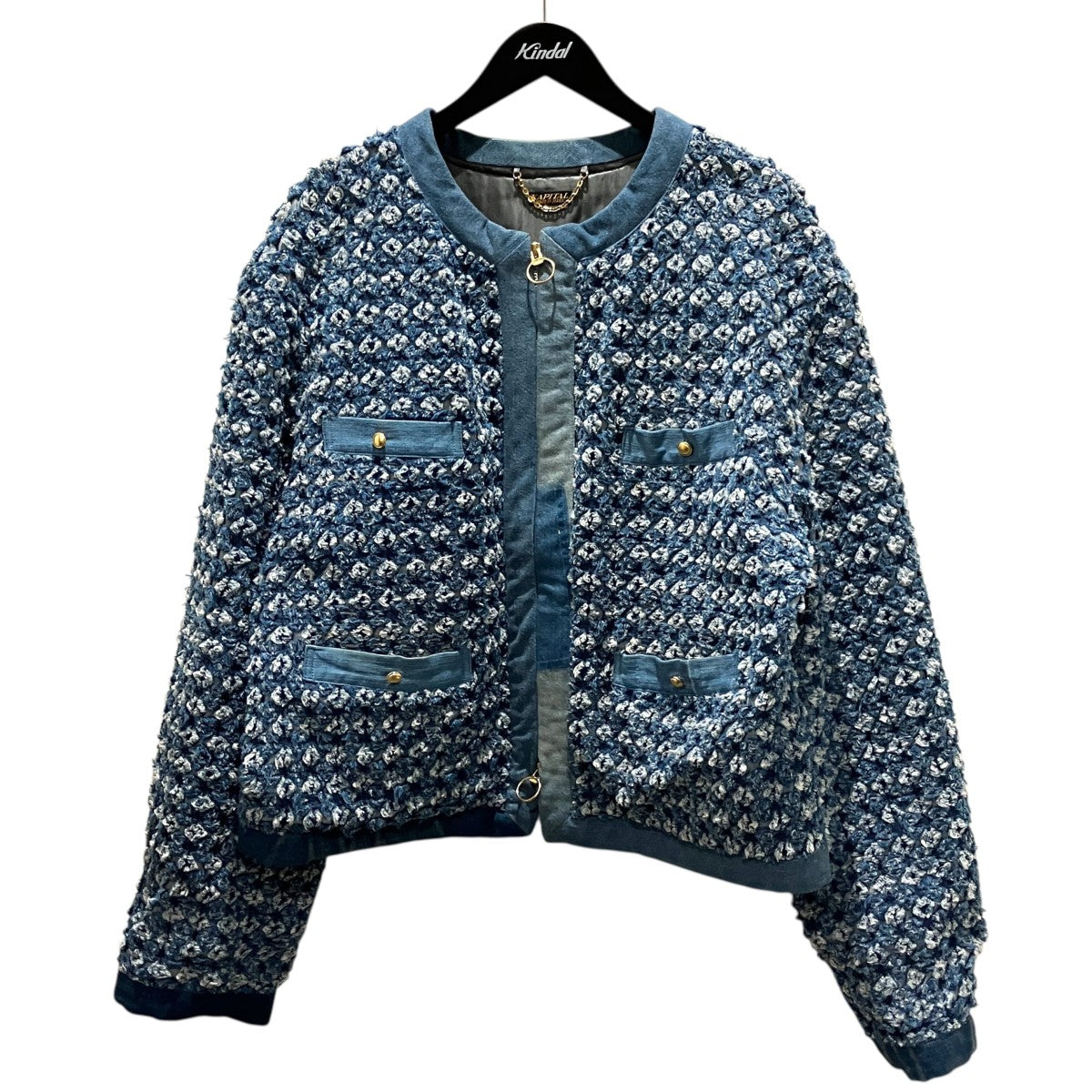 【Crushed Napping Quilted Denim Bolero Jacket】ボレロジャケットK2410LJ090