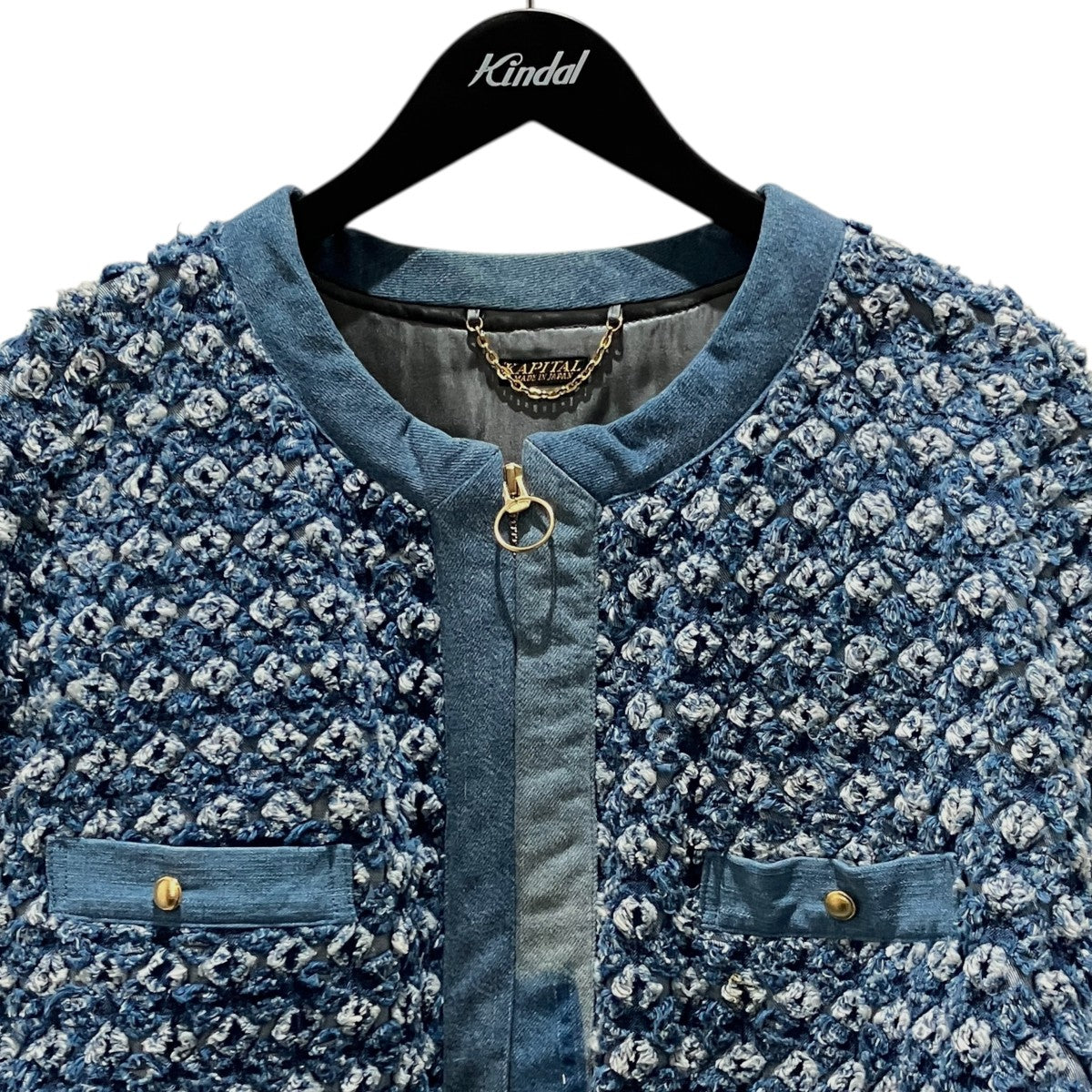 【Crushed Napping Quilted Denim Bolero Jacket】ボレロジャケットK2410LJ090
