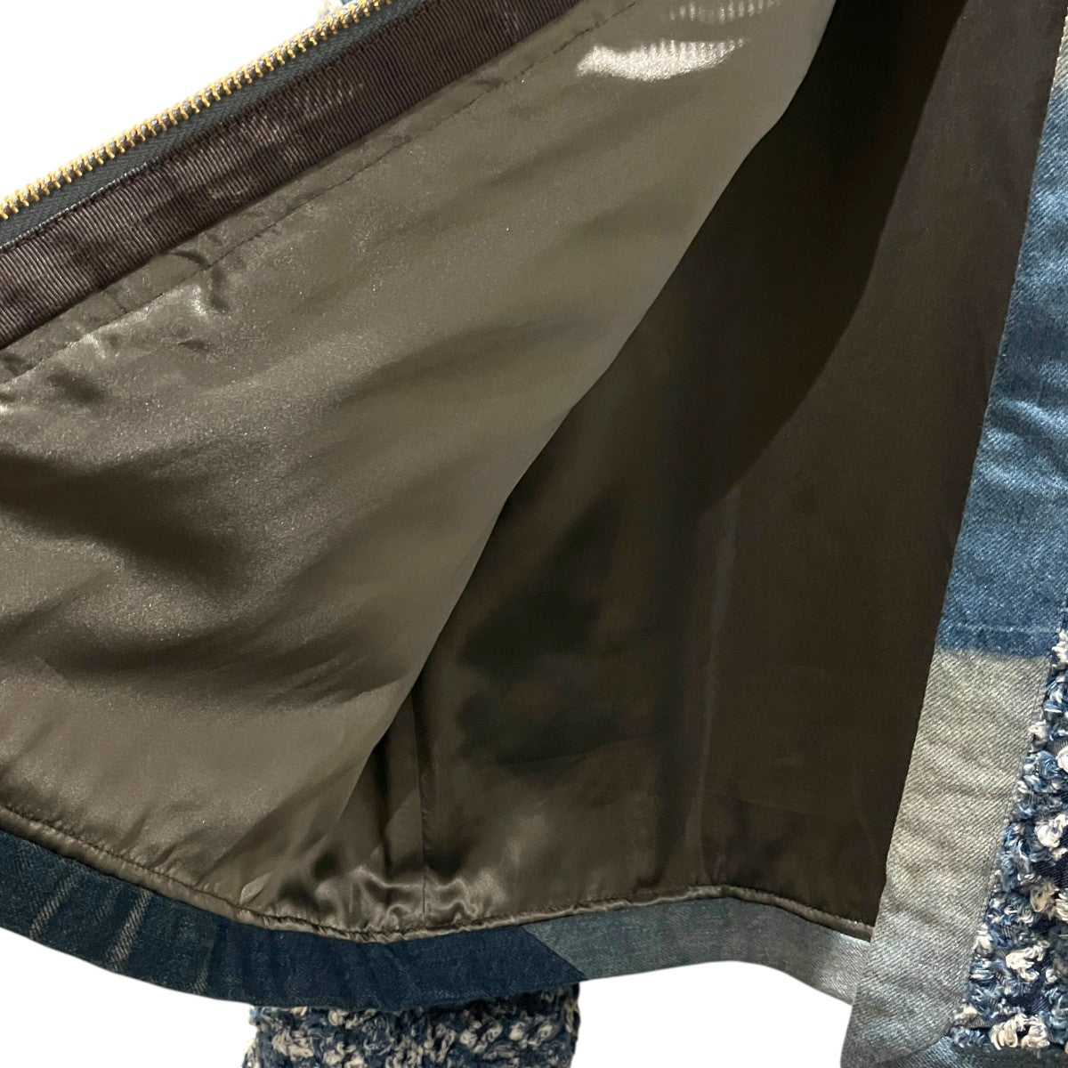 【Crushed Napping Quilted Denim Bolero Jacket】ボレロジャケットK2410LJ090