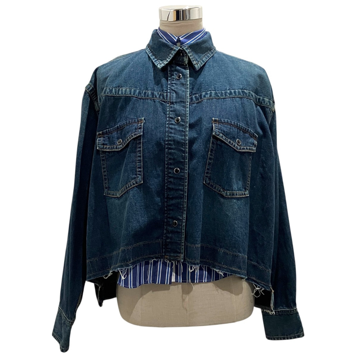 【Denim Double Layered Shirt Jacket】グロップドデニムジャケット20-04932