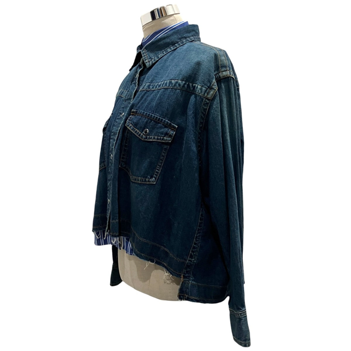 【Denim Double Layered Shirt Jacket】グロップドデニムジャケット20-04932