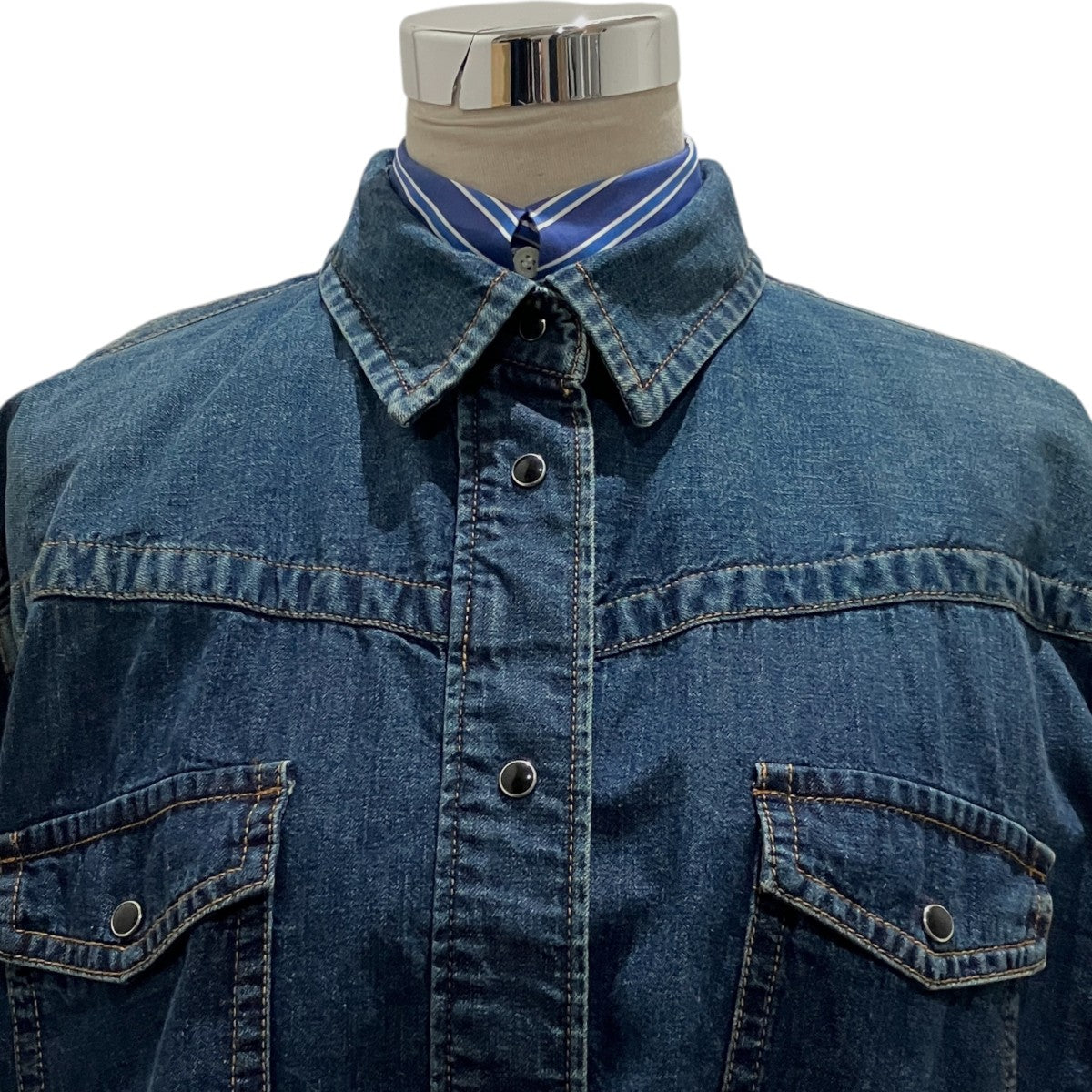 【Denim Double Layered Shirt Jacket】グロップドデニムジャケット20-04932