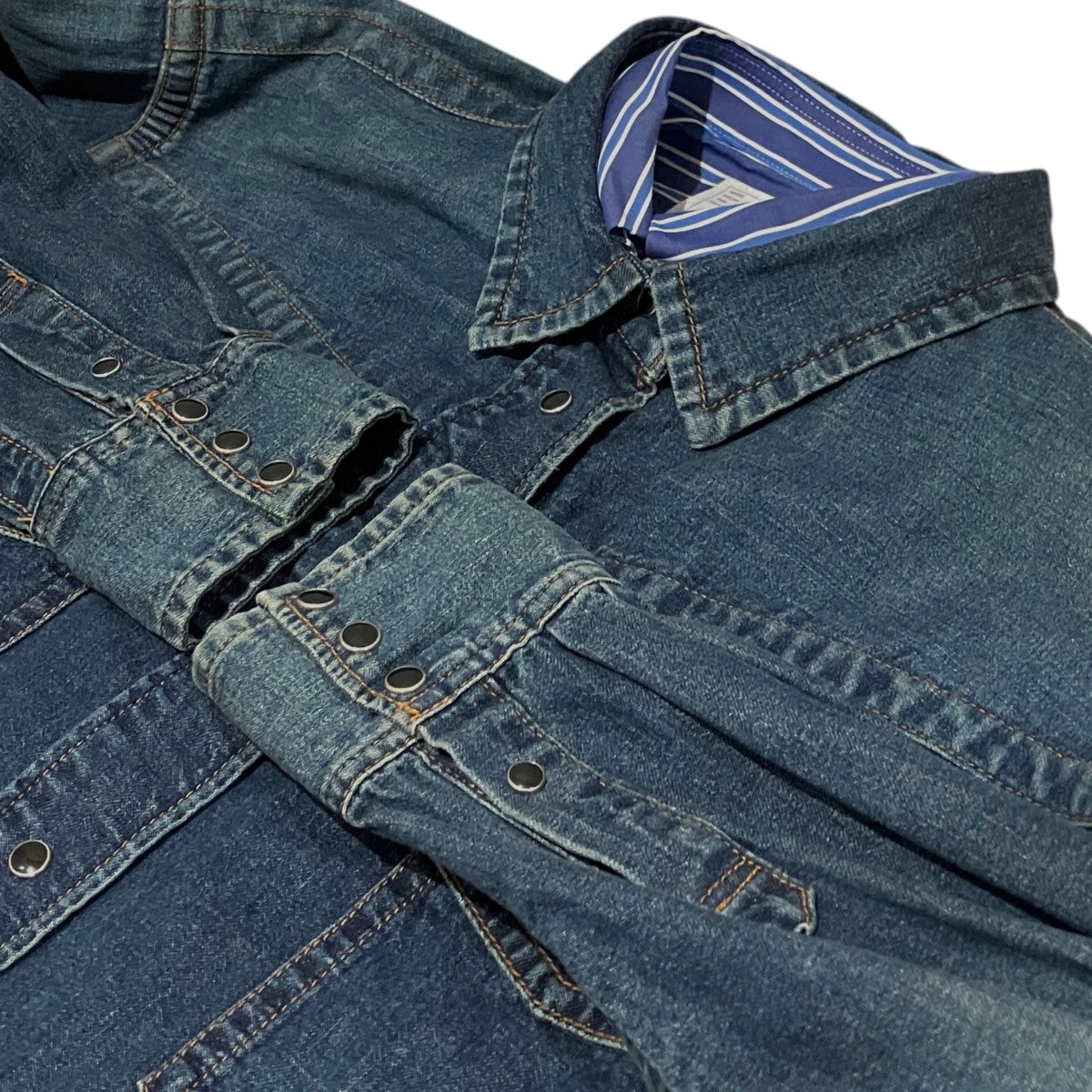 【Denim Double Layered Shirt Jacket】グロップドデニムジャケット20-04932