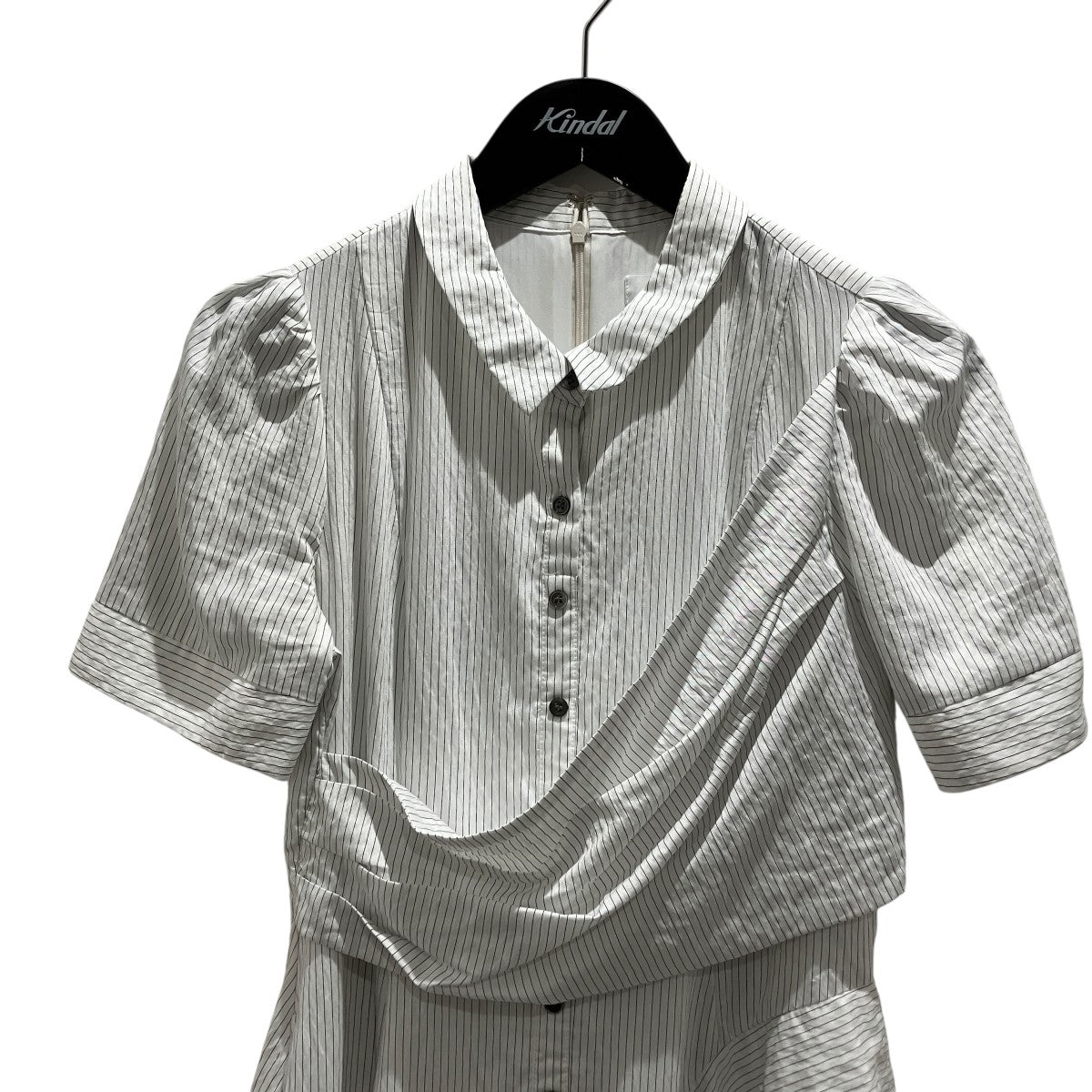 Striped Asymmetrical Shirt Dress半袖ワンピース1261305094