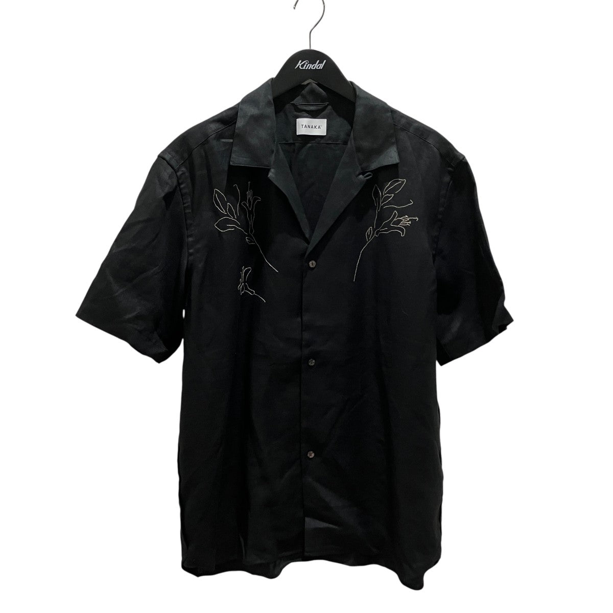 26SS【THE SHIRTS BLACK LINEN EMBROIDERY】半袖刺繍シャツST-257IT-BLE