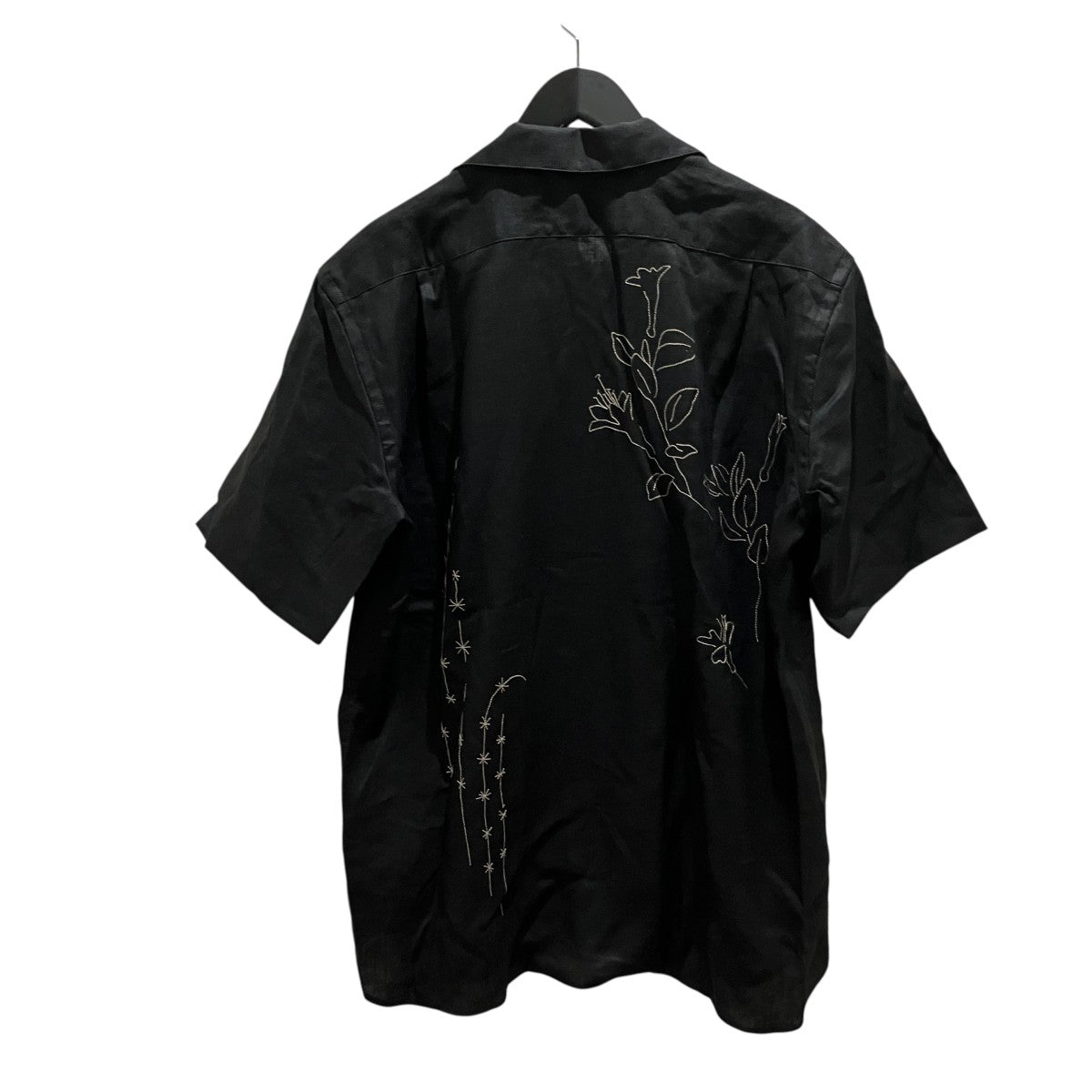 26SS【THE SHIRTS BLACK LINEN EMBROIDERY】半袖刺繍シャツST-257IT-BLE