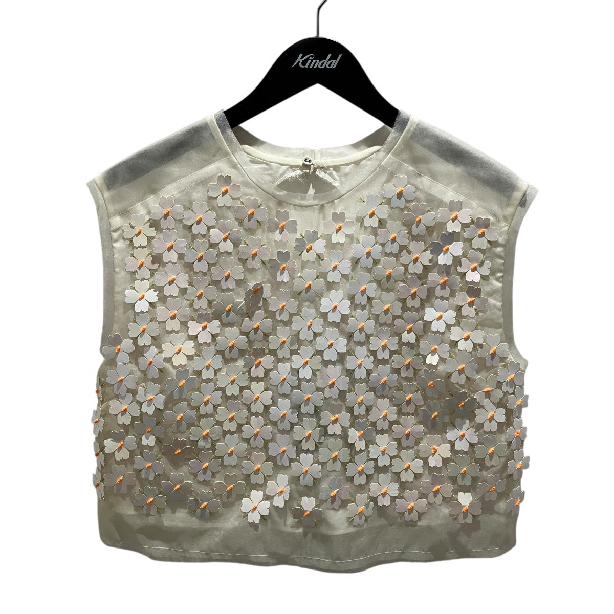 GAZELLE ORGANZA SHELL TOP花柄ノースリーブカットソー21RE1193