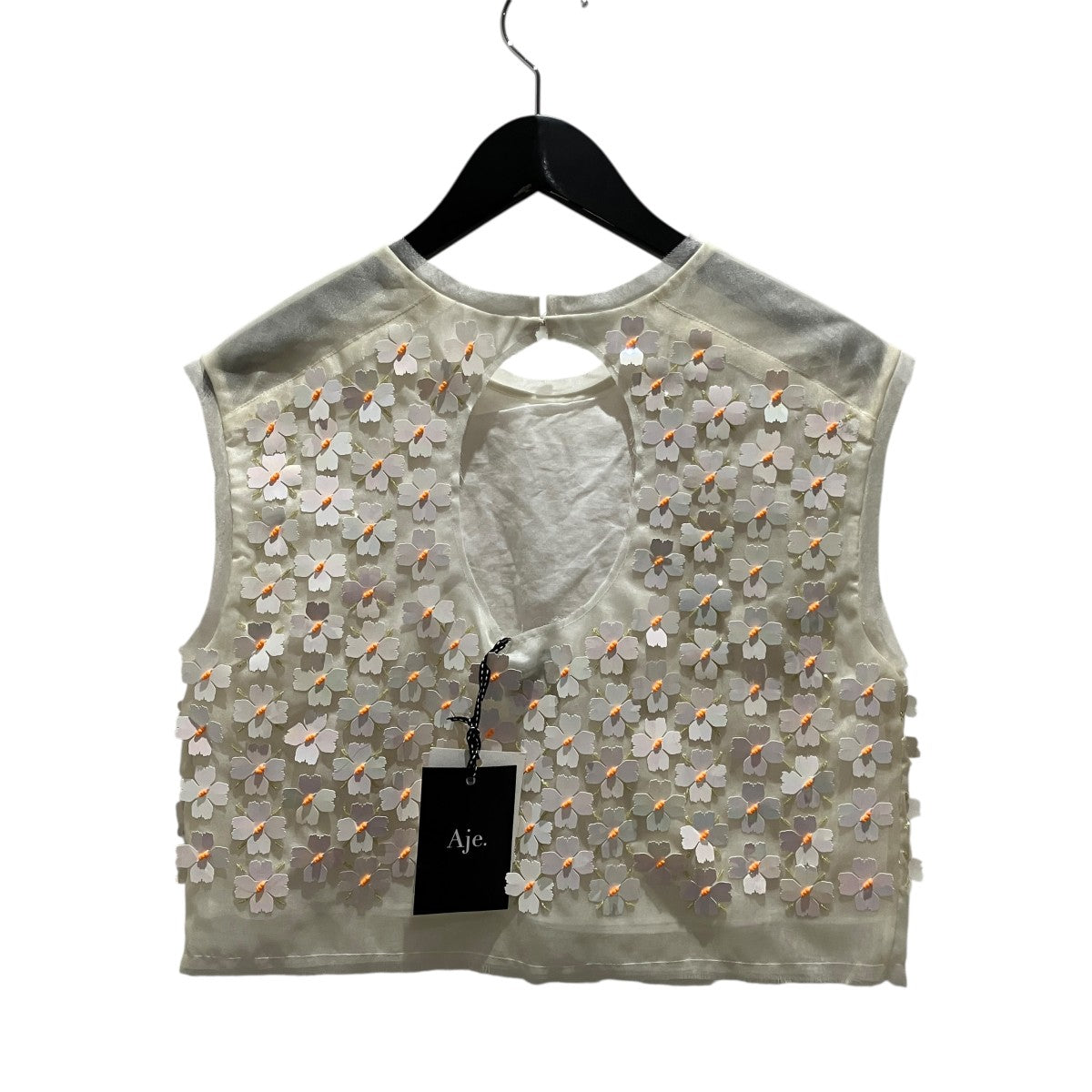 GAZELLE ORGANZA SHELL TOP花柄ノースリーブカットソー21RE1193