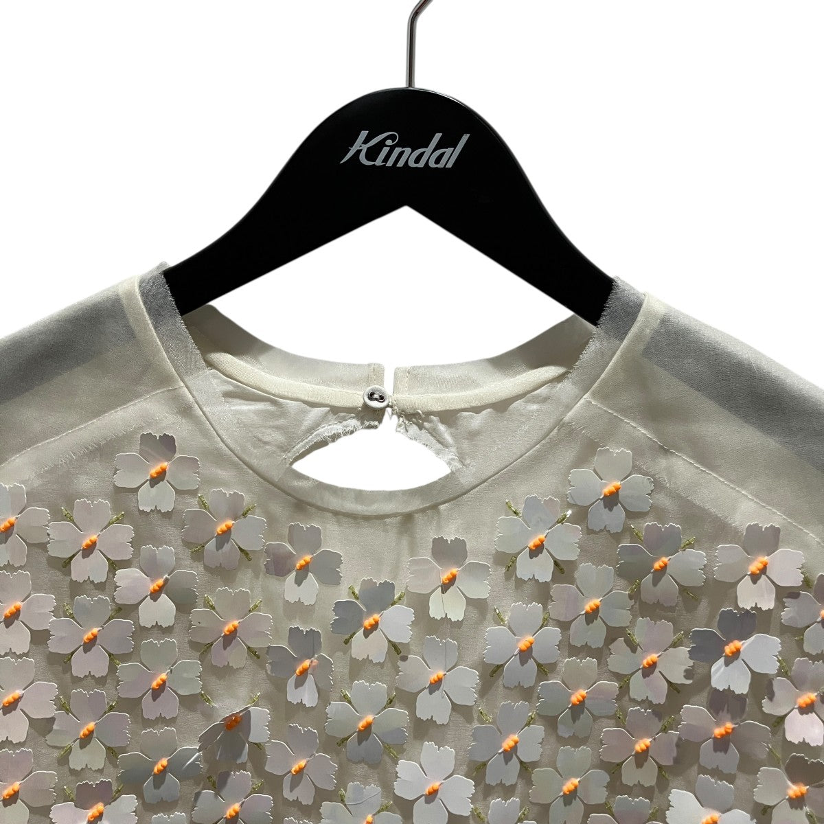 GAZELLE ORGANZA SHELL TOP花柄ノースリーブカットソー21RE1193