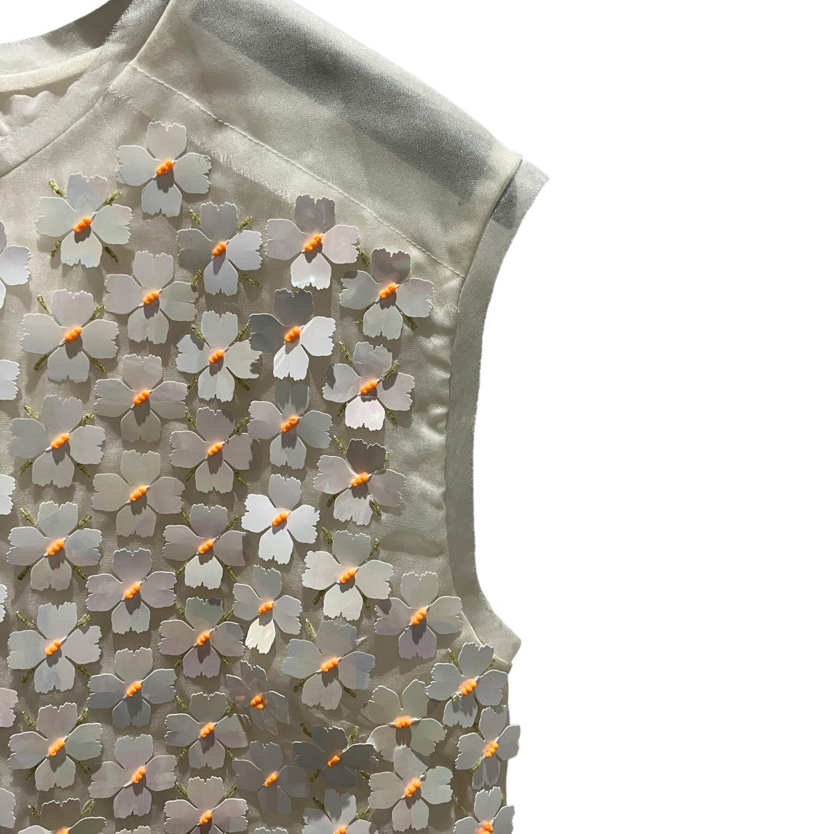 GAZELLE ORGANZA SHELL TOP花柄ノースリーブカットソー21RE1193
