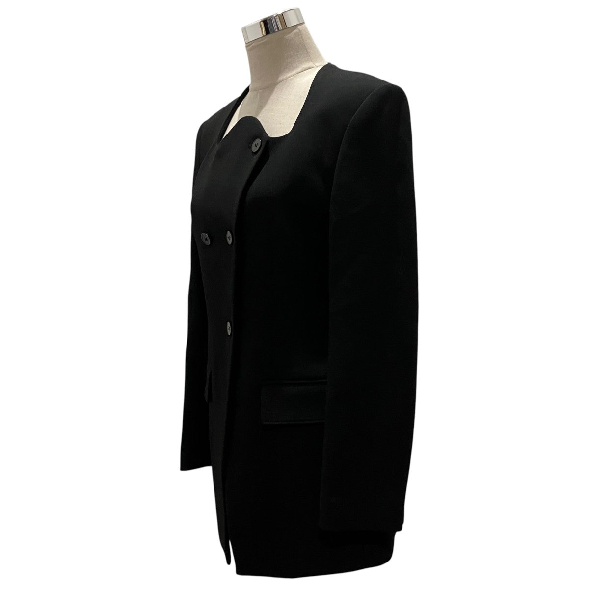 シグネチャーカーブネックロングジャケットRW23WWJK002BK