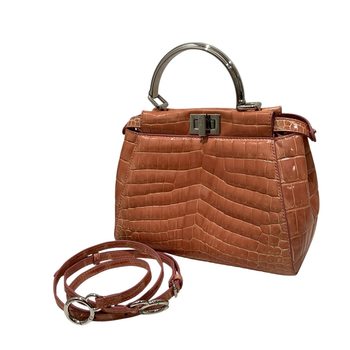 FENDI ピーブカブー ミニクロコダイル2WAYショルダーバッグ 古着・中古-1枚目のアイテム画像