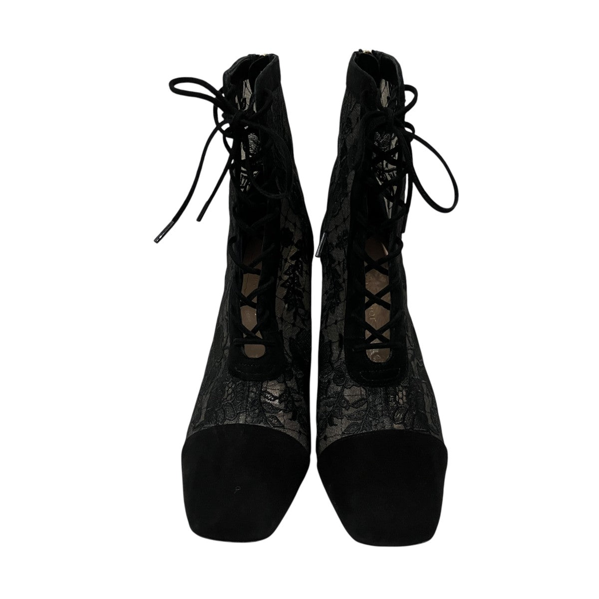 Christian Dior レース刺繍バックジップヒールブーツ 古着・中古-3枚目のアイテム画像