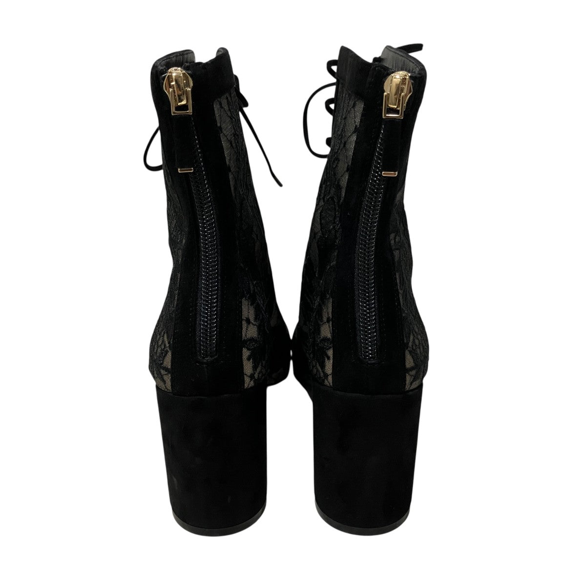 Christian Dior レース刺繍バックジップヒールブーツ 古着・中古-4枚目のアイテム画像