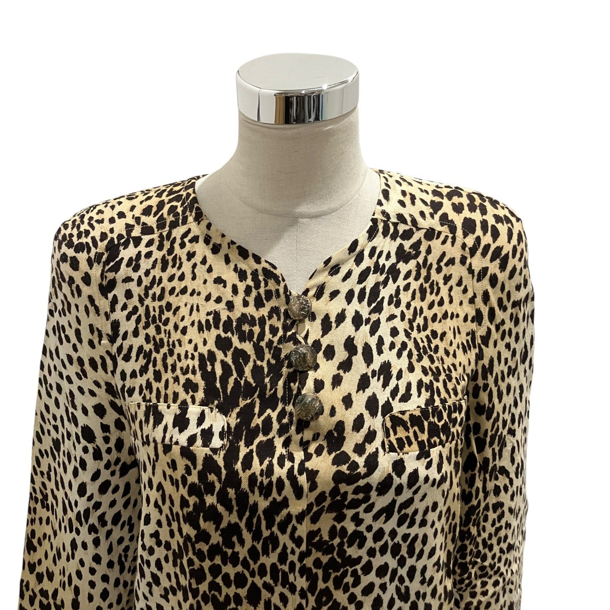 VALENTINO レオパード柄ブラウス 古着・中古-3枚目のアイテム画像