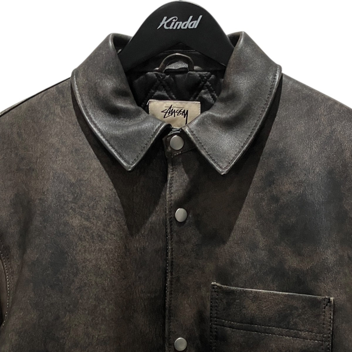 stussy 24SS【LEATHER OVERSHIRT】レザージャケット1110314 古着・中古-3枚目のアイテム画像