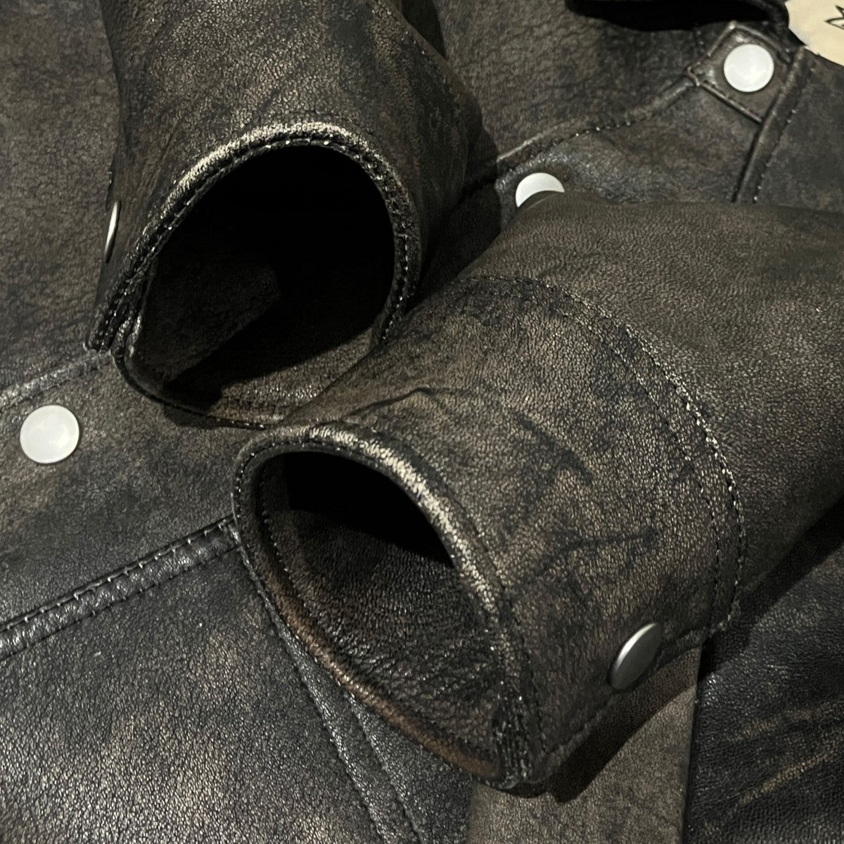 stussy 24SS【LEATHER OVERSHIRT】レザージャケット1110314 古着・中古-6枚目のアイテム画像