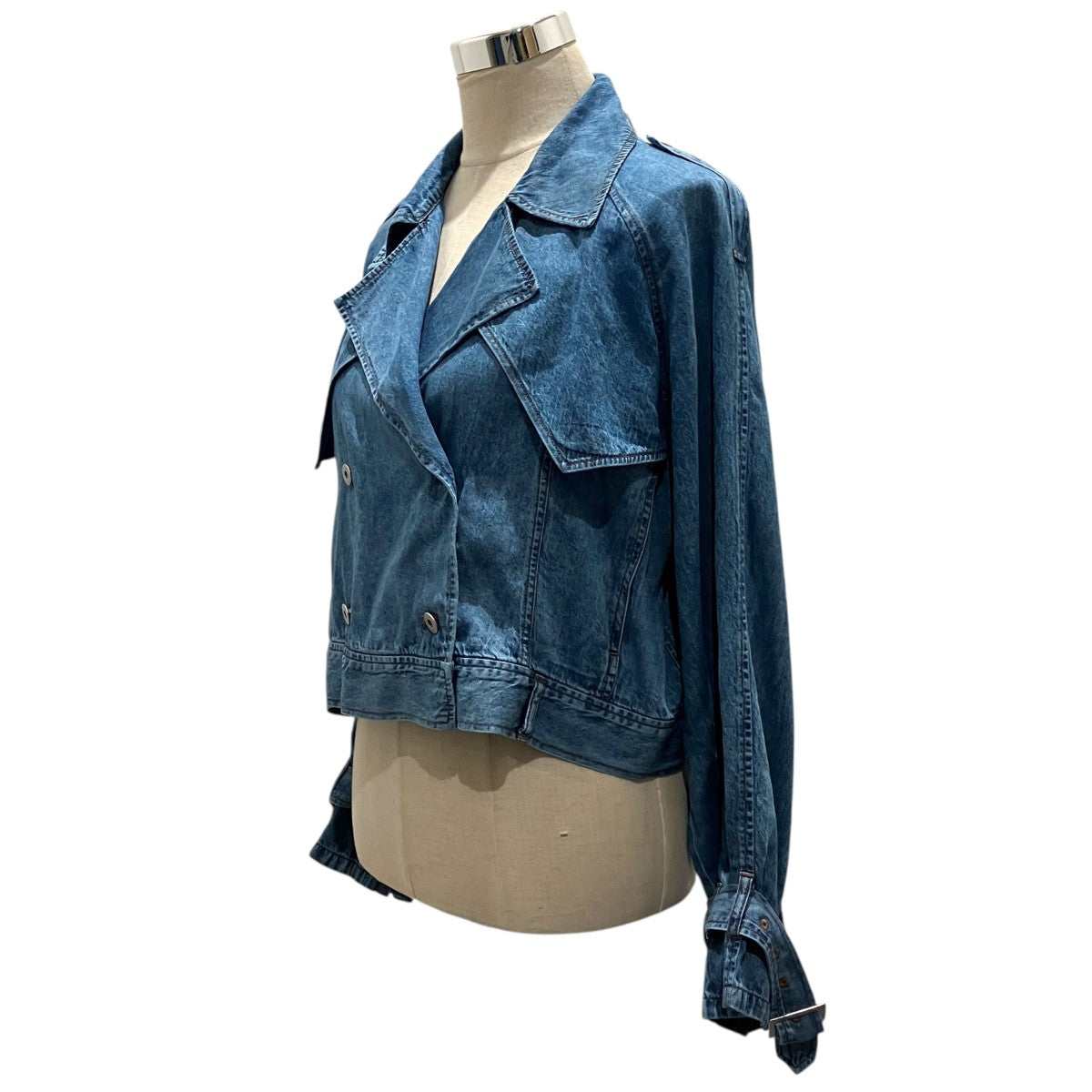 AMERI 【TENCEL DENIM SHORT TRENCH COAT】デニムジャケット0126107410450 古着・中古-3枚目のアイテム画像