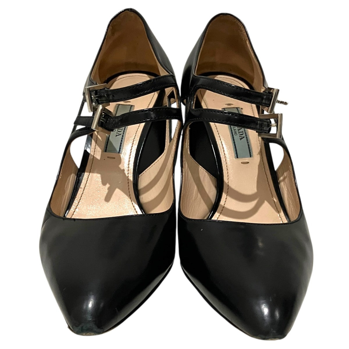 PRADA ダブルベルトレザーパンプス 古着・中古-2枚目のアイテム画像