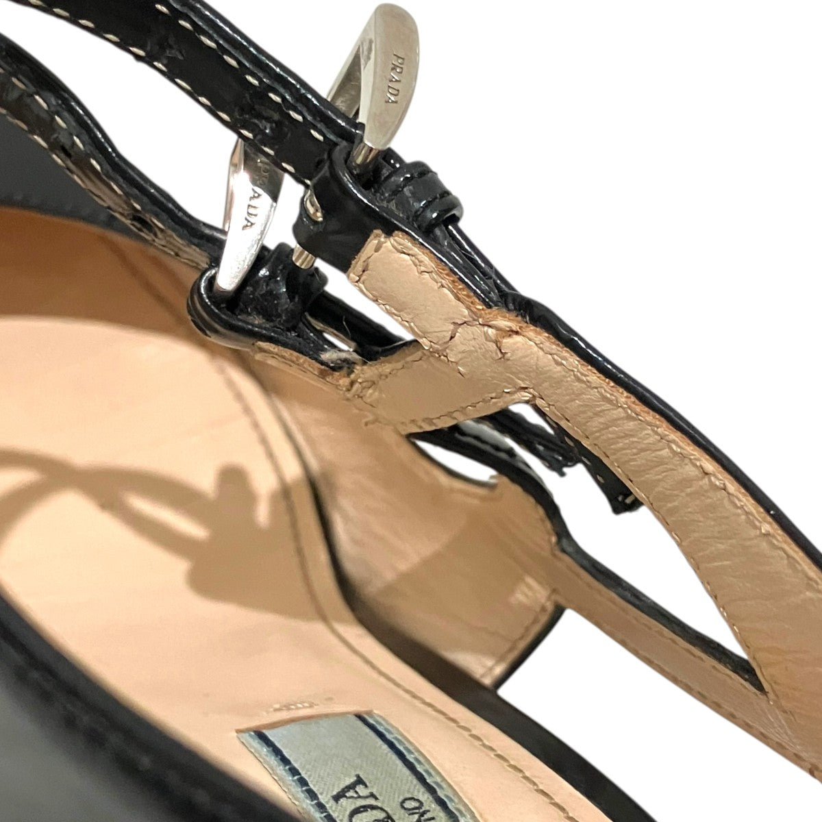 PRADA ダブルベルトレザーパンプス 古着・中古-7枚目のアイテム画像