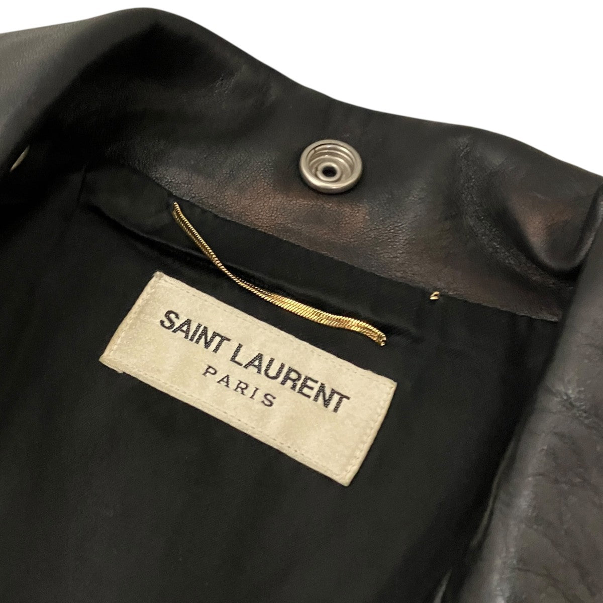 Saint Laurent Paris 短丈レザーライダースジャケット471464 Y5OA2 古着・中古-6枚目のアイテム画像