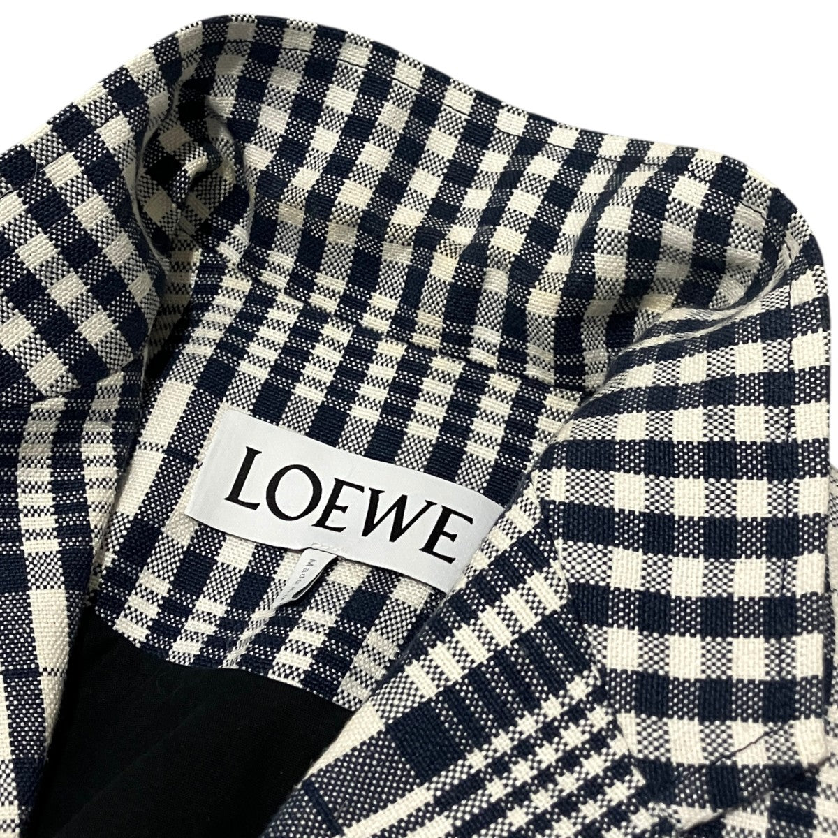 LOEWE リネンギンガムチェックテーラードジャケット1718774 古着・中古-7枚目のアイテム画像