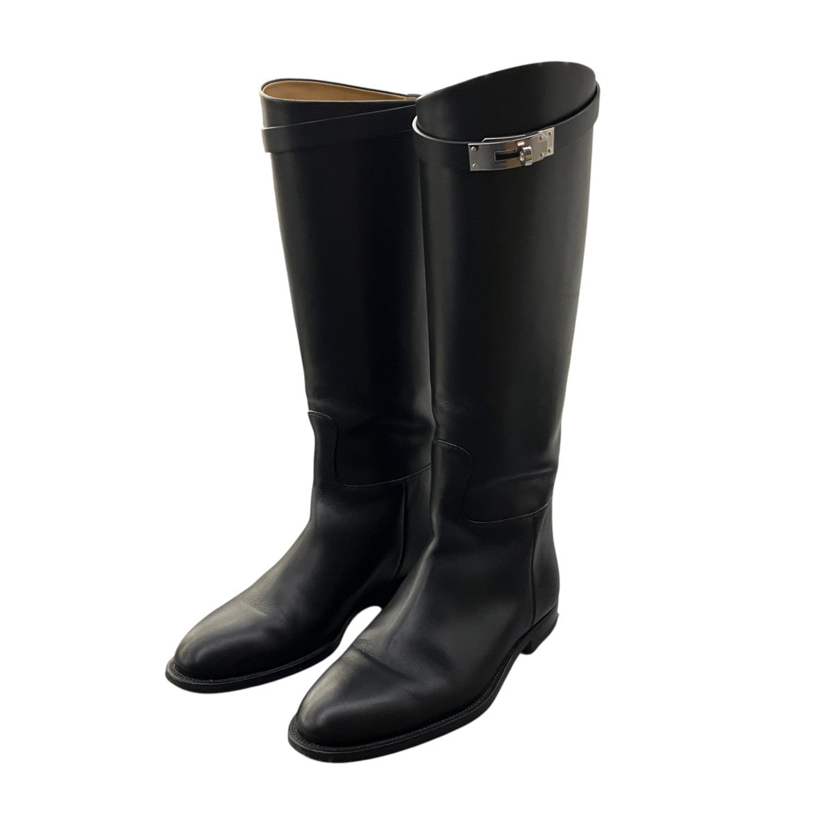 HERMES(エルメス) ロングレザーブーツ H042138ZG01 ブラック サイズ